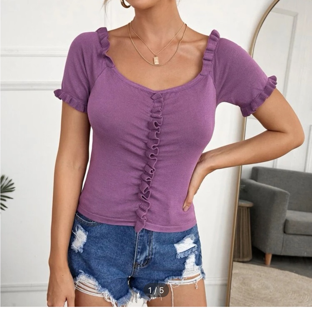 Purple knit tee
